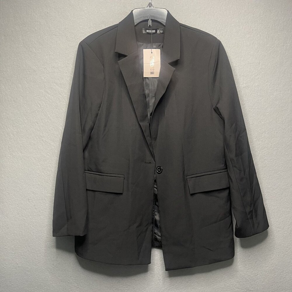 Missguided Black Tailored Oversized Blazer Womens Size 2